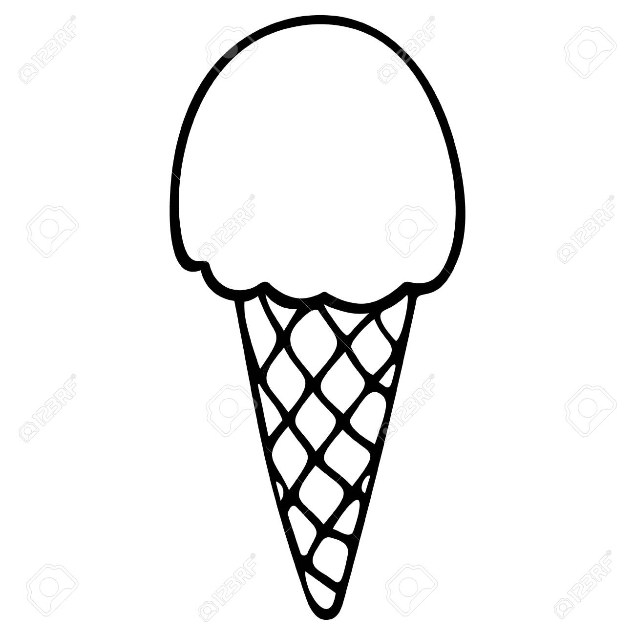 Detail Ice Cream Cone Black And White Clipart Nomer 28