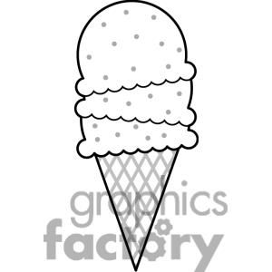 Detail Ice Cream Cone Black And White Clipart Nomer 40