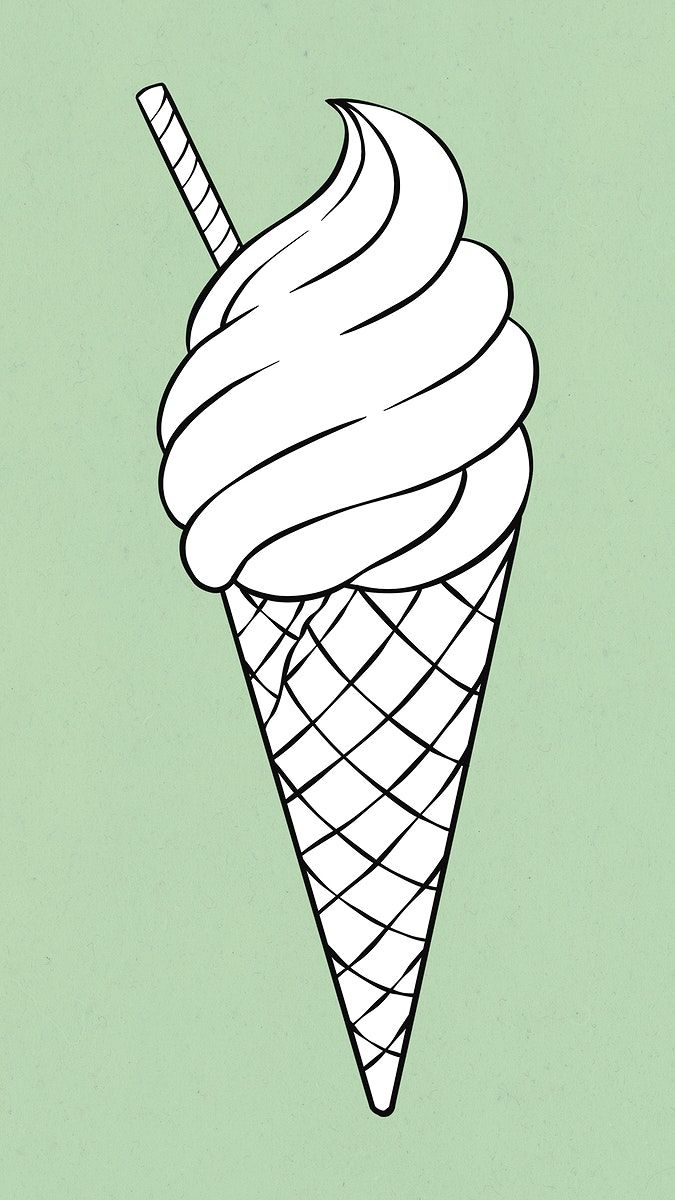 Detail Ice Cream Cone Black And White Clipart Nomer 46