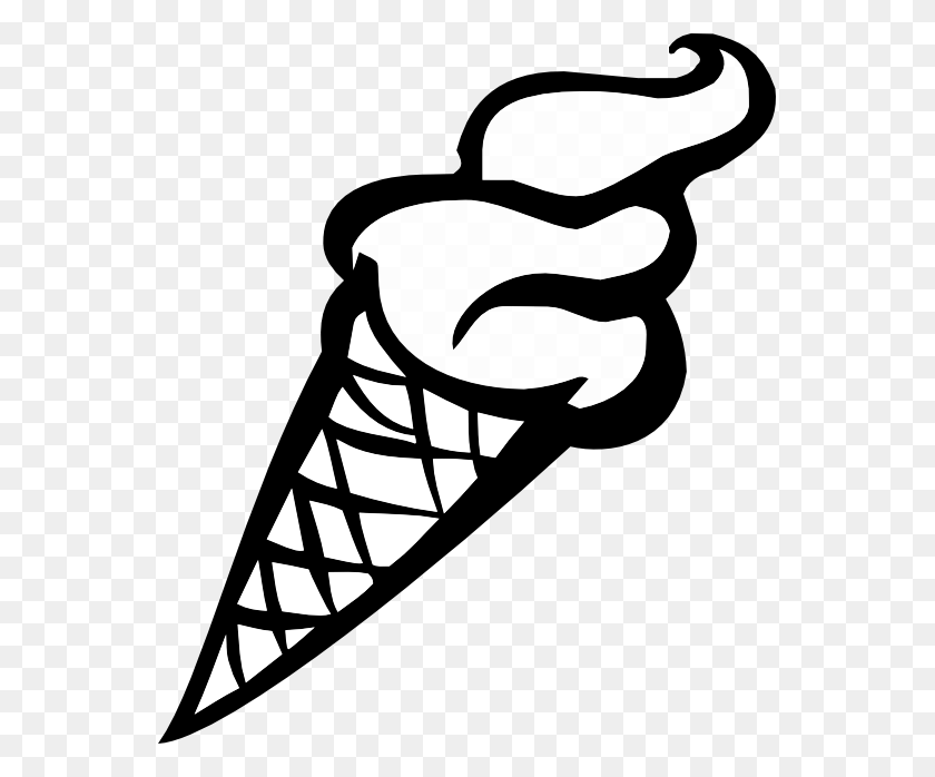 Detail Ice Cream Cone Black And White Clipart Nomer 7