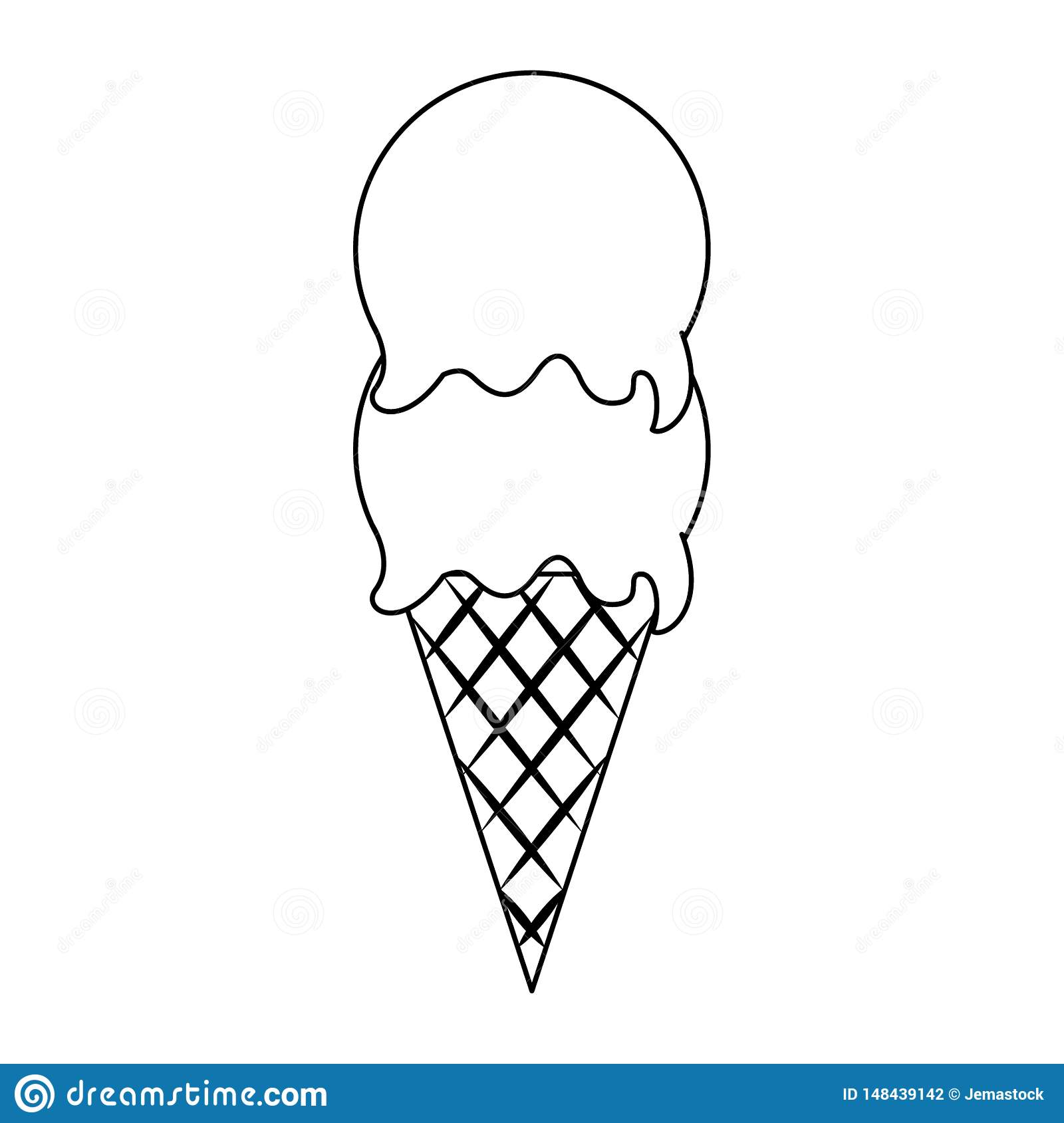 Detail Ice Cream Scoop Clipart Black And White Nomer 14