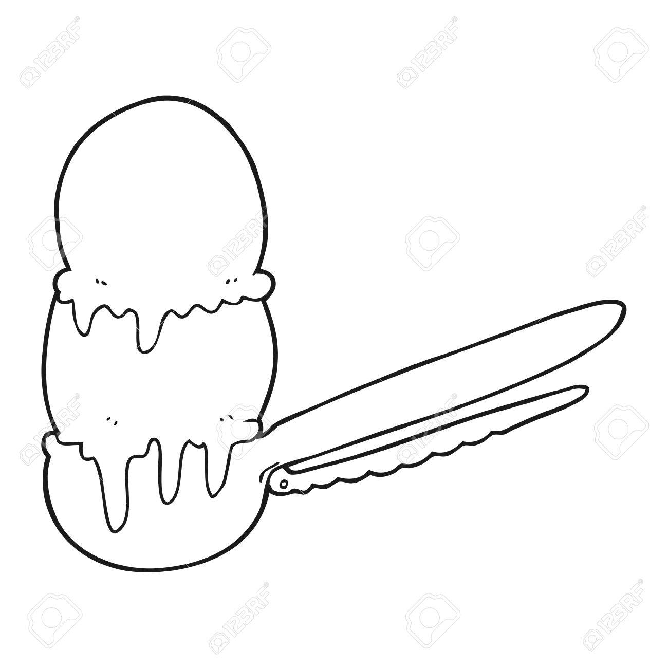 Detail Ice Cream Scoop Clipart Black And White Nomer 27