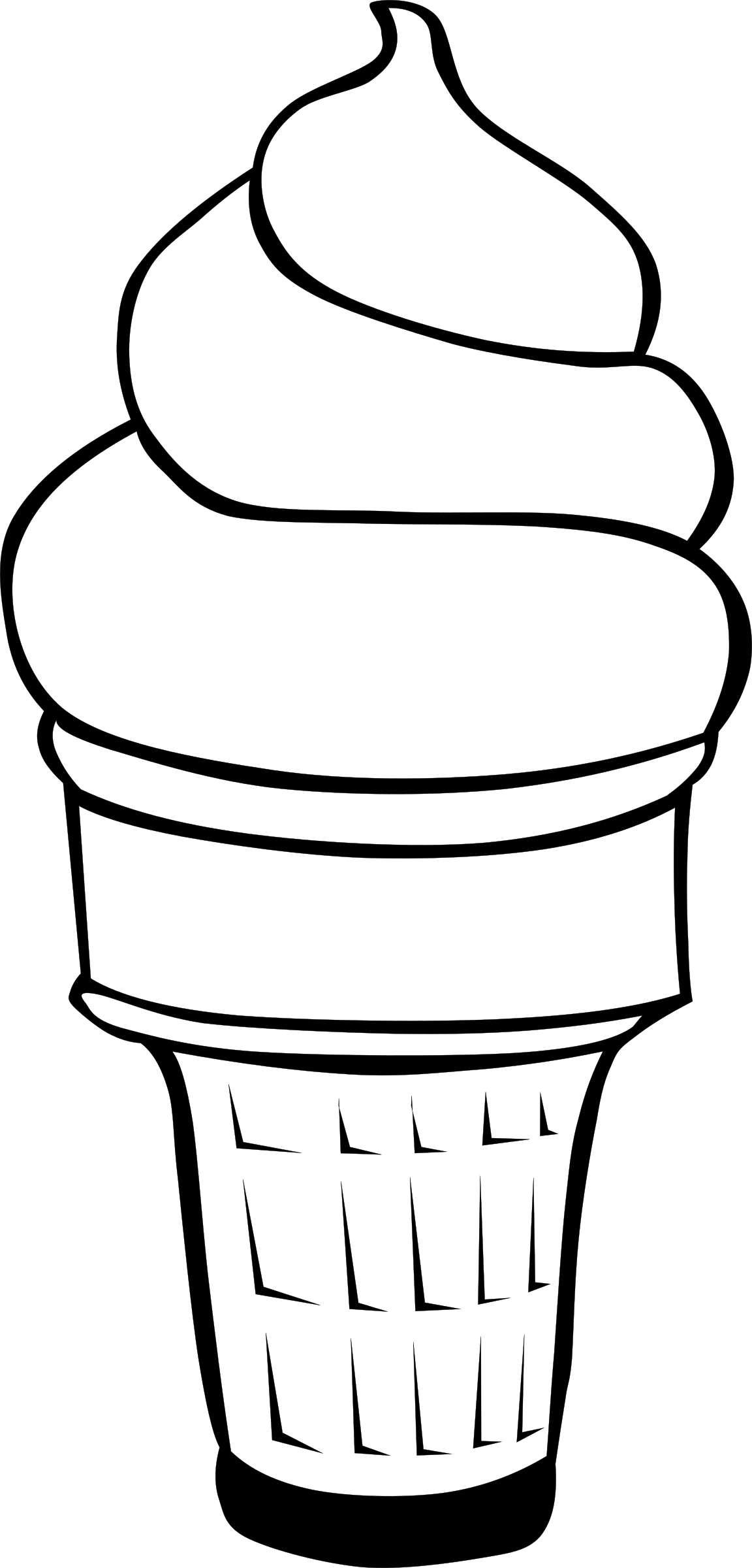 Detail Ice Cream Scoop Clipart Black And White Nomer 44