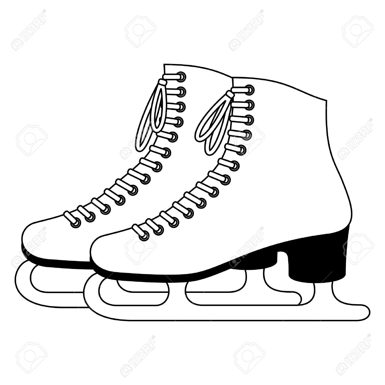 Detail Ice Skates Clip Art Nomer 15