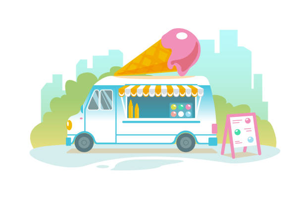 Detail Icecream Truck Clipart Nomer 5