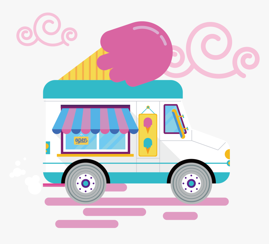 Detail Icecream Truck Clipart Nomer 8