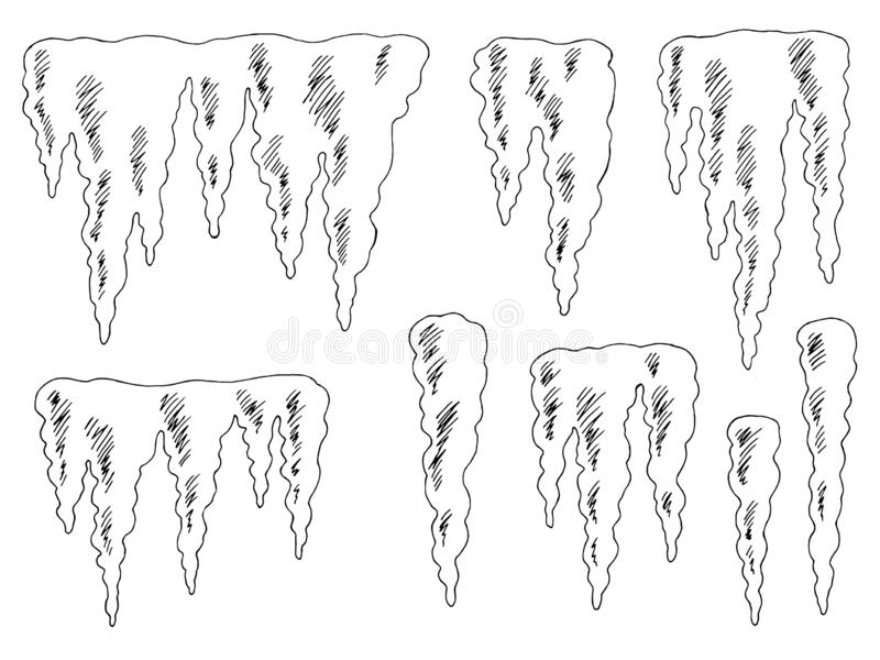 Detail Icicle Clipart Black And White Nomer 5