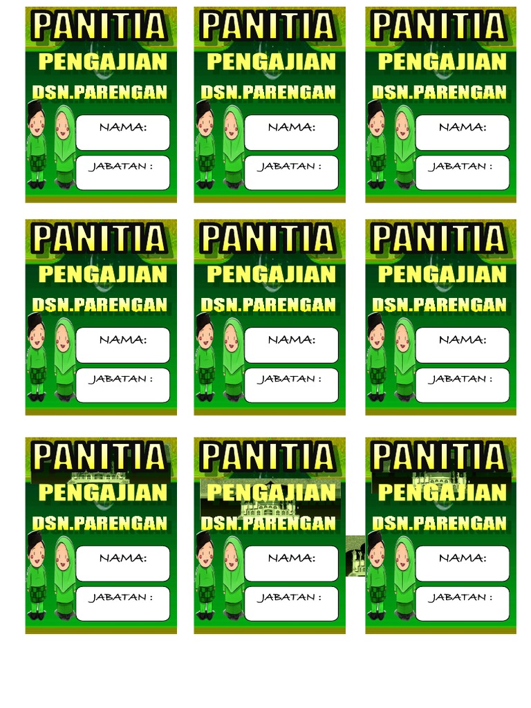 Detail Id Card Panitia Pengajian Nomer 2