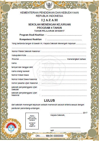 Detail Ijazah Smk Kosong Pdf Koleksi Nomer 8 Detail Ijazah Smk Kosong Pdf Koleksi Nomer 8