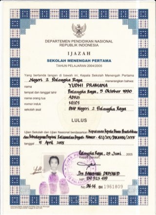 Detail Ijazah Smp Nomer 4