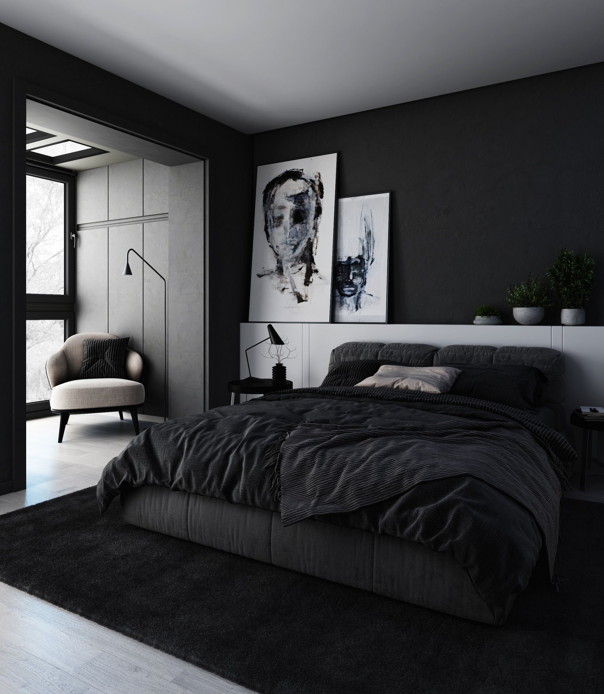 Detail Desain Kamar Tidur Hitam Nomer 14