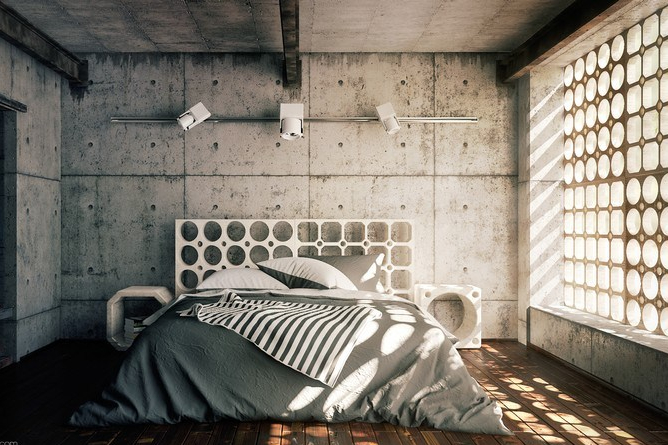 Detail Desain Kamar Tidur Industrial Nomer 2