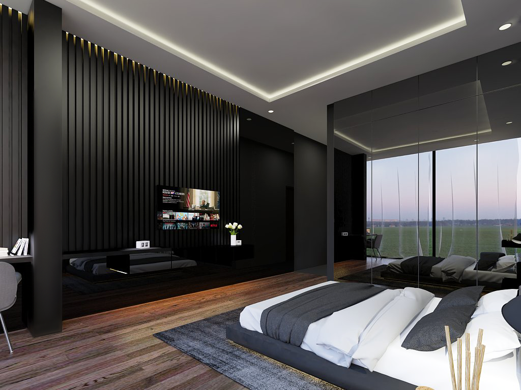 Detail Desain Kamar Tidur Warna Hitam Nomer 14