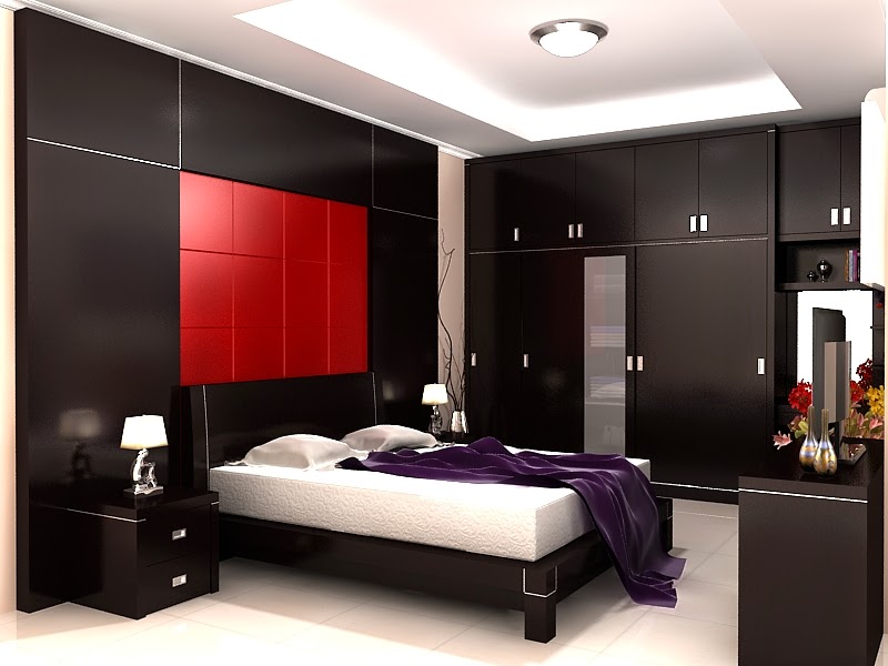 Detail Desain Kamar Tidur Warna Merah Hitam Nomer 13