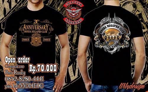 Detail Desain Kaos Anniversary Club Motor Nomer 45