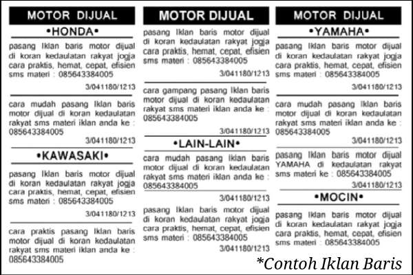 Detail Iklan Baris Contoh Nomer 11