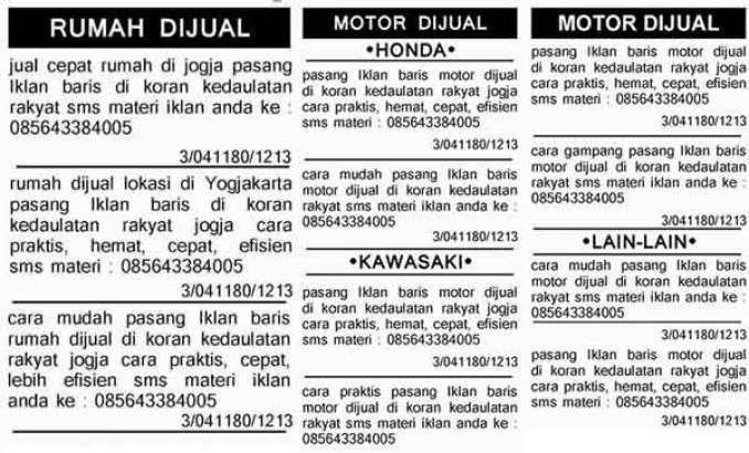 Detail Iklan Baris Contoh Nomer 20