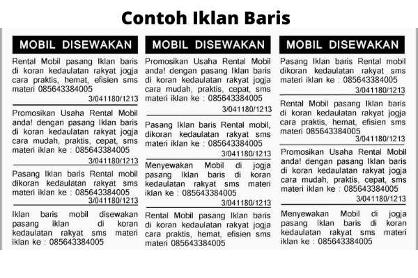 Detail Iklan Baris Contoh Nomer 44