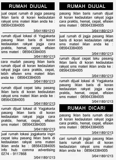 Detail Iklan Baris Koran Nomer 3