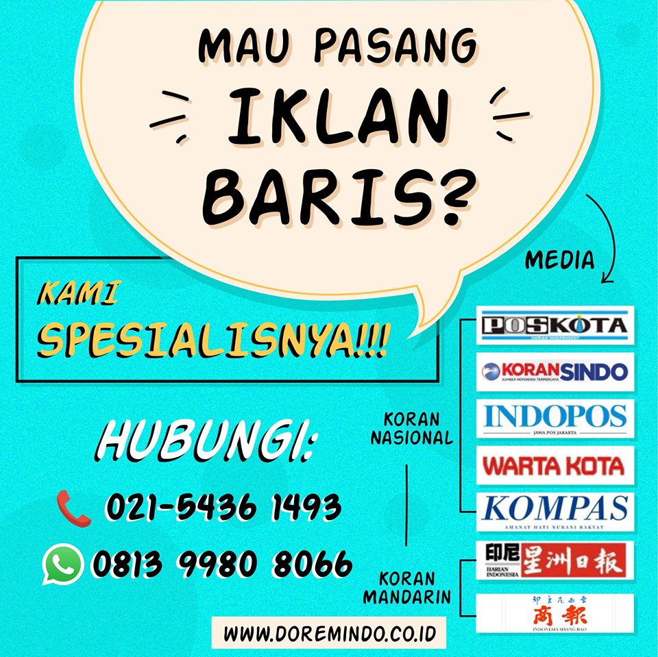 Detail Iklan Baris Koran Nomer 40