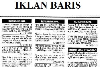 Detail Iklan Baris Koran Nomer 9