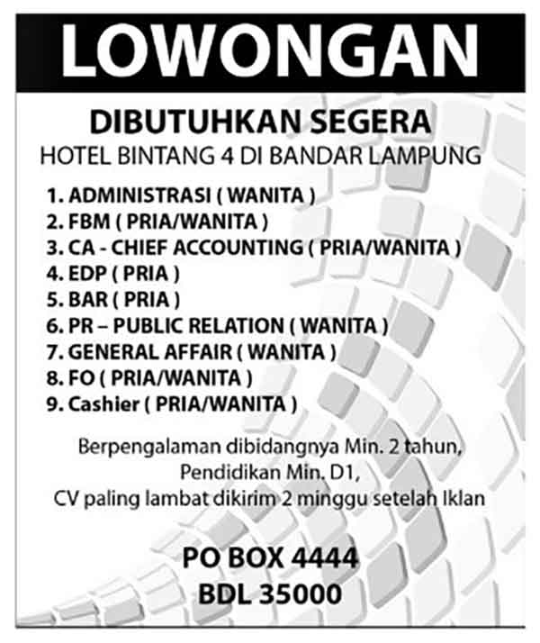 Detail Iklan Lowongan Pekerjaan Dan Surat Lamarannya Nomer 43