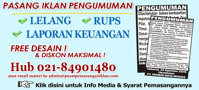 Detail Iklan Pengumuman Atau Pemberitahuan Nomer 2