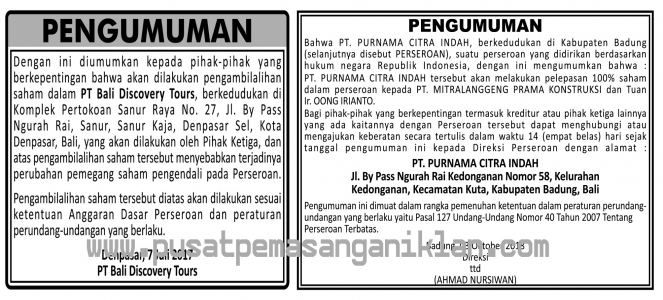 Detail Iklan Pengumuman Atau Pemberitahuan Nomer 6