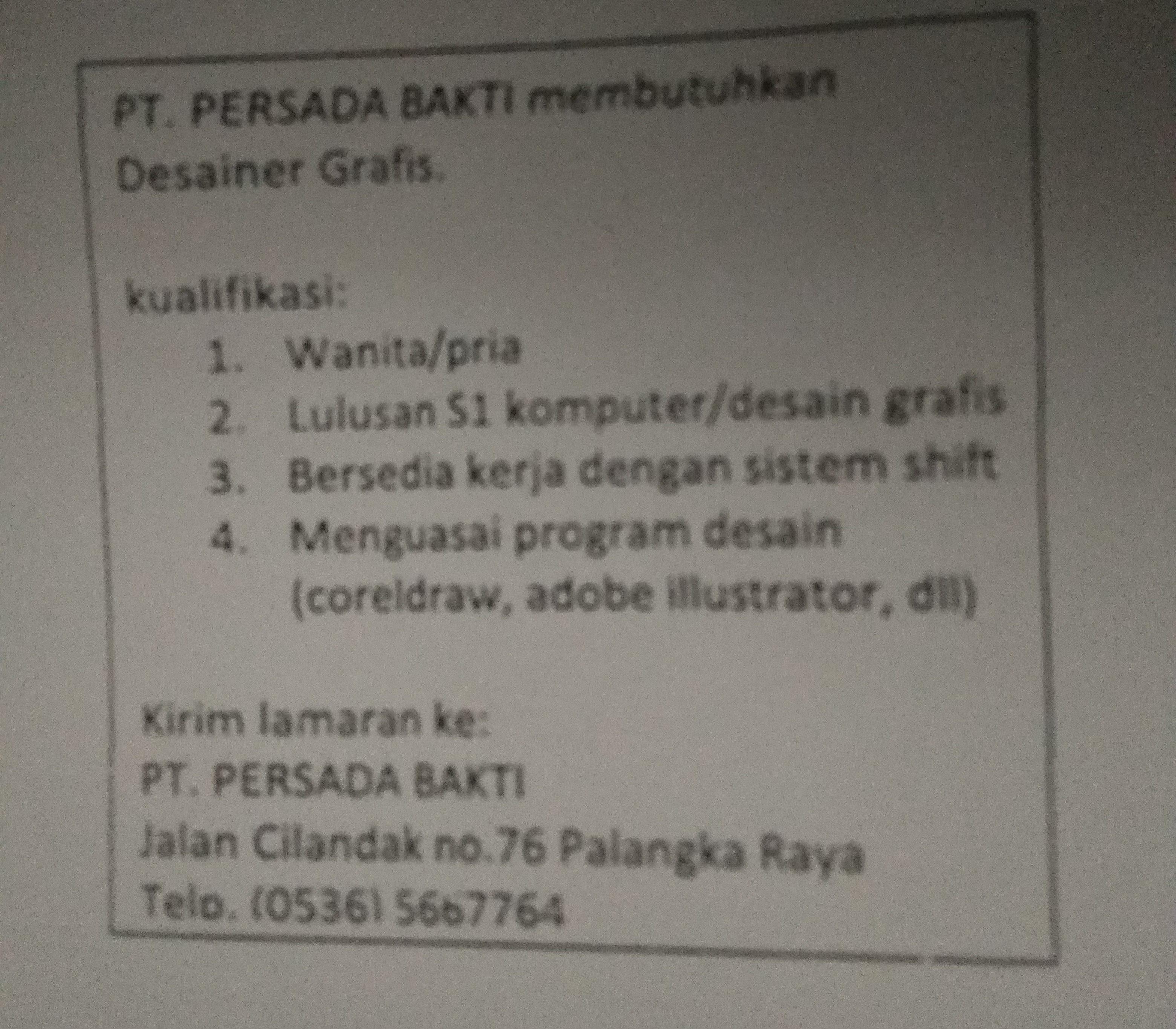 Detail Iklan Surat Lamaran Kerja Nomer 8