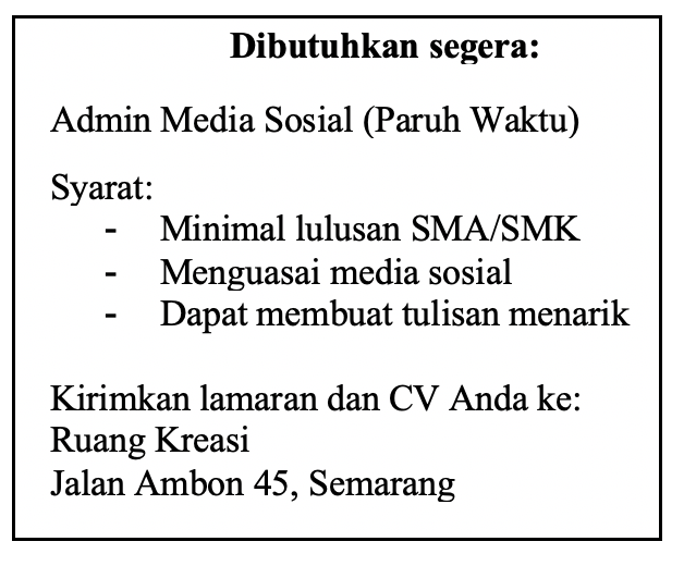 Detail Iklan Surat Lamaran Kerja Nomer 3