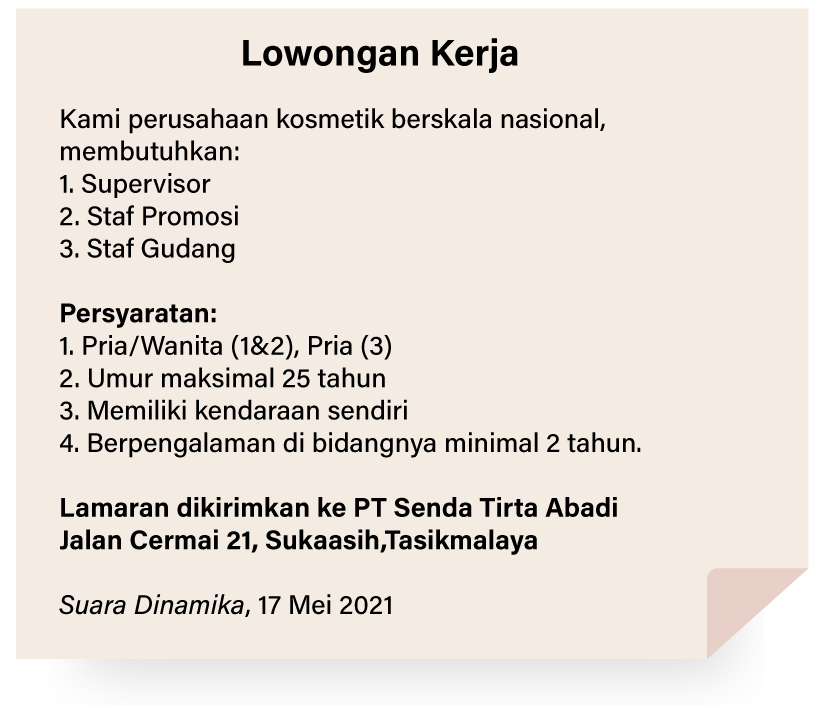 Detail Iklan Surat Lamaran Kerja Nomer 24