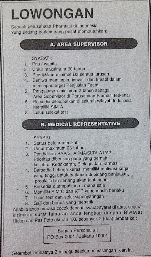 Detail Iklan Surat Lamaran Kerja Nomer 26