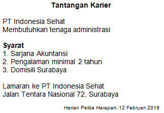 Detail Iklan Surat Lamaran Kerja Nomer 50