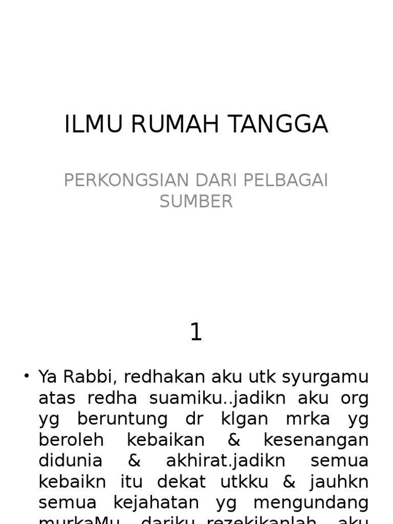 Ilmu Rumah Tangga - KibrisPDR