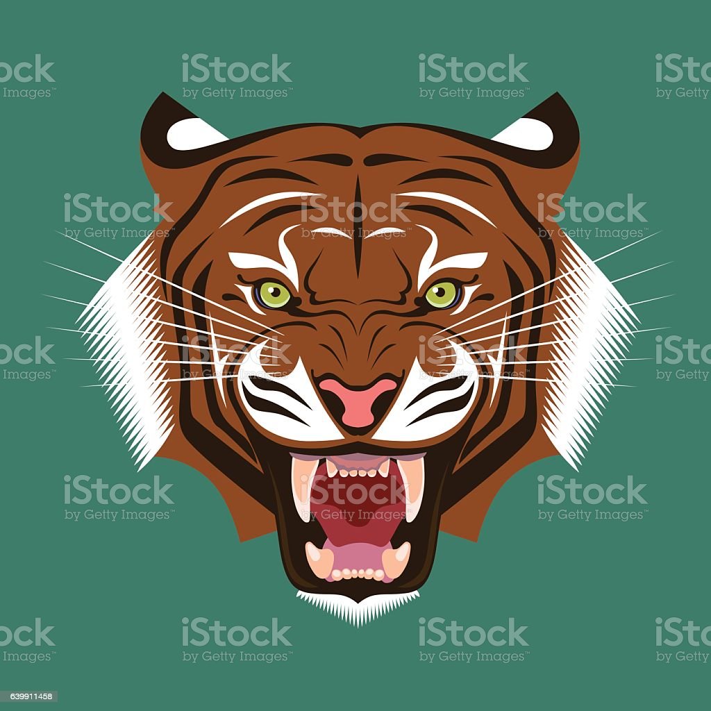 Detail Ilustrasi Gambar Kepala Harimau Nomer 6
