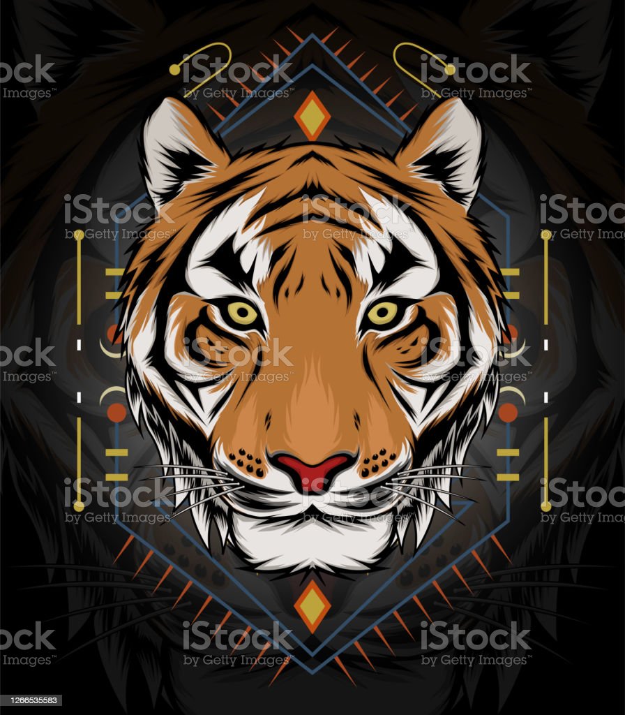 Detail Ilustrasi Gambar Kepala Harimau Nomer 7