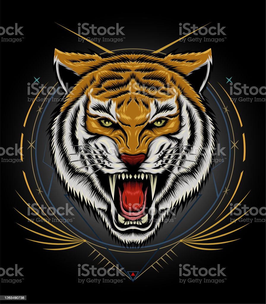 Detail Ilustrasi Gambar Kepala Harimau Nomer 10