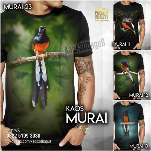 Detail Desain Kaos Burung Murai Nomer 17