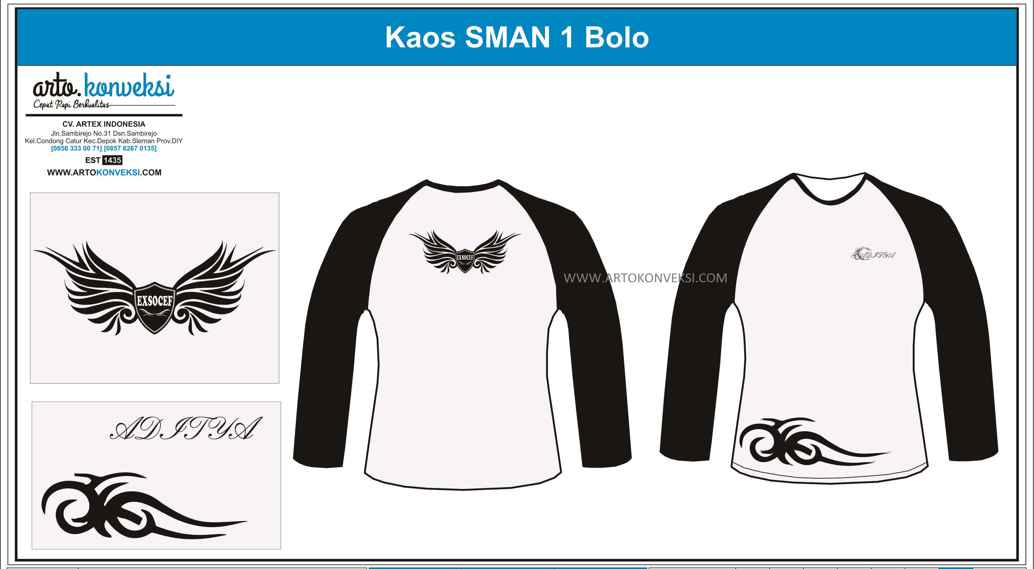 Detail Desain Kaos Panjang Nomer 13