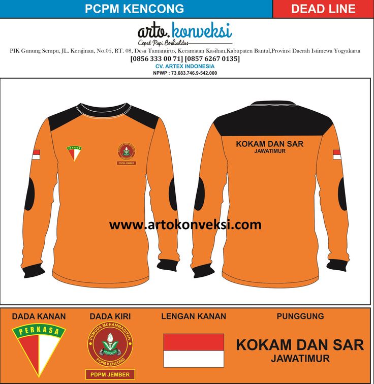 Detail Desain Kaos Panjang Nomer 28
