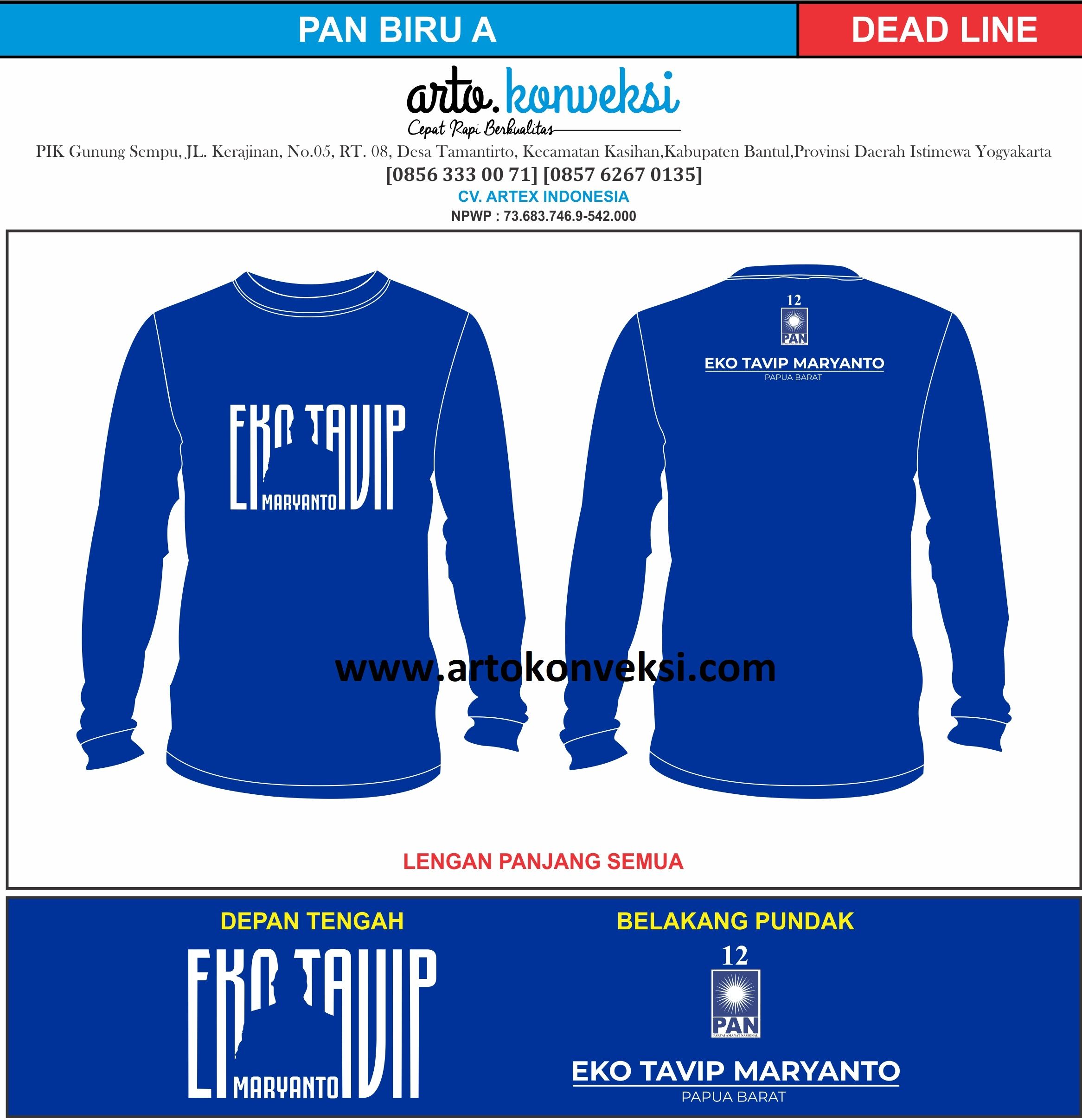 Detail Desain Kaos Panjang Nomer 51