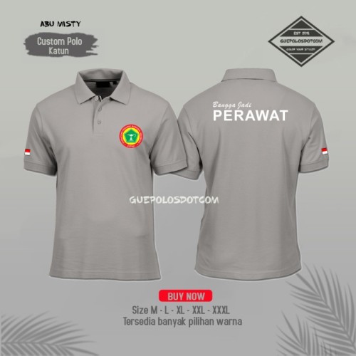 Detail Desain Kaos Polo Abu Abu Nomer 34