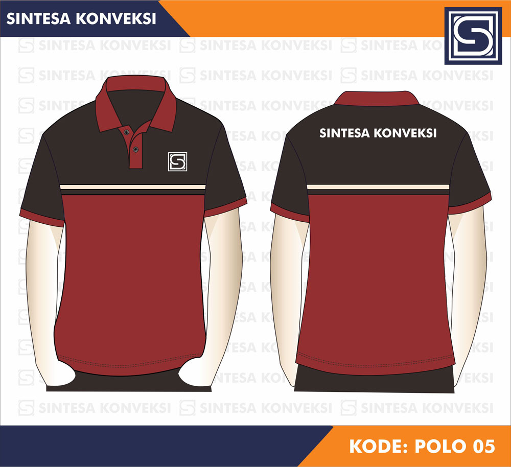 Detail Desain Kaos Polo Berkerah Nomer 45