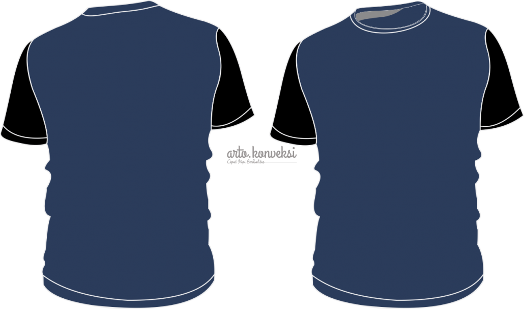 Detail Desain Kaos Polos Depan Belakang Warna Biru Dongker Nomer 20