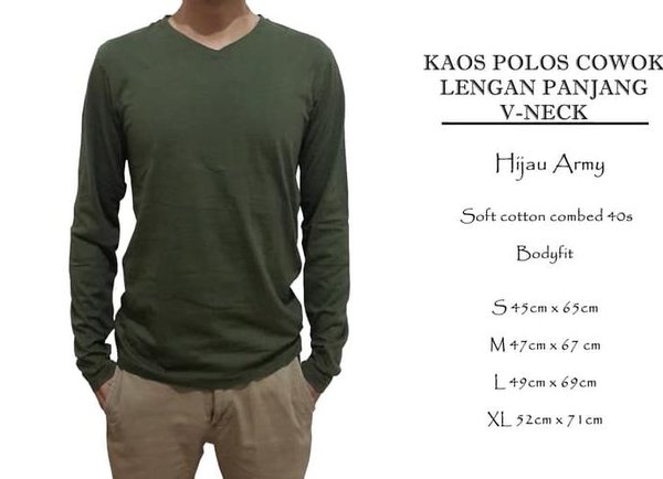 Detail Desain Kaos Polos Hijau Army Depan Belakang Nomer 49