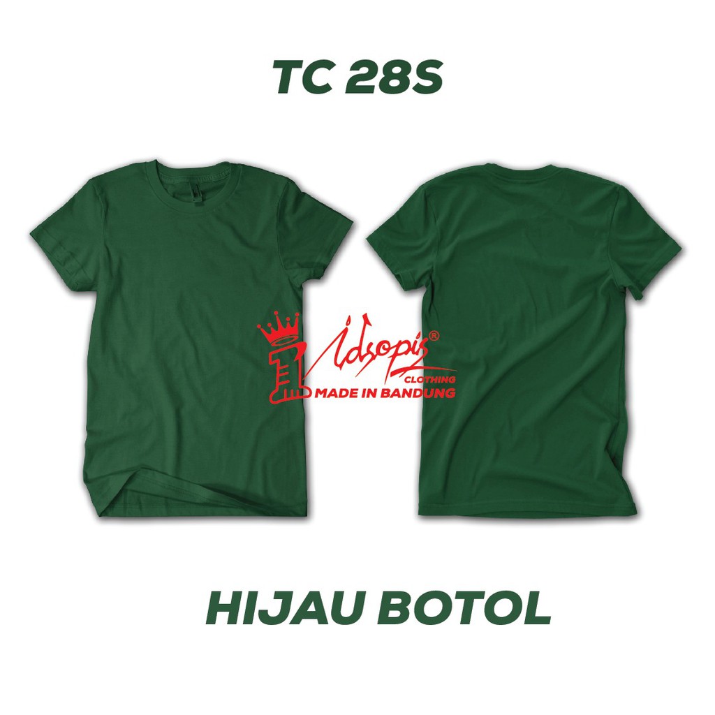 Detail Desain Kaos Polos Hijau Botol Nomer 34