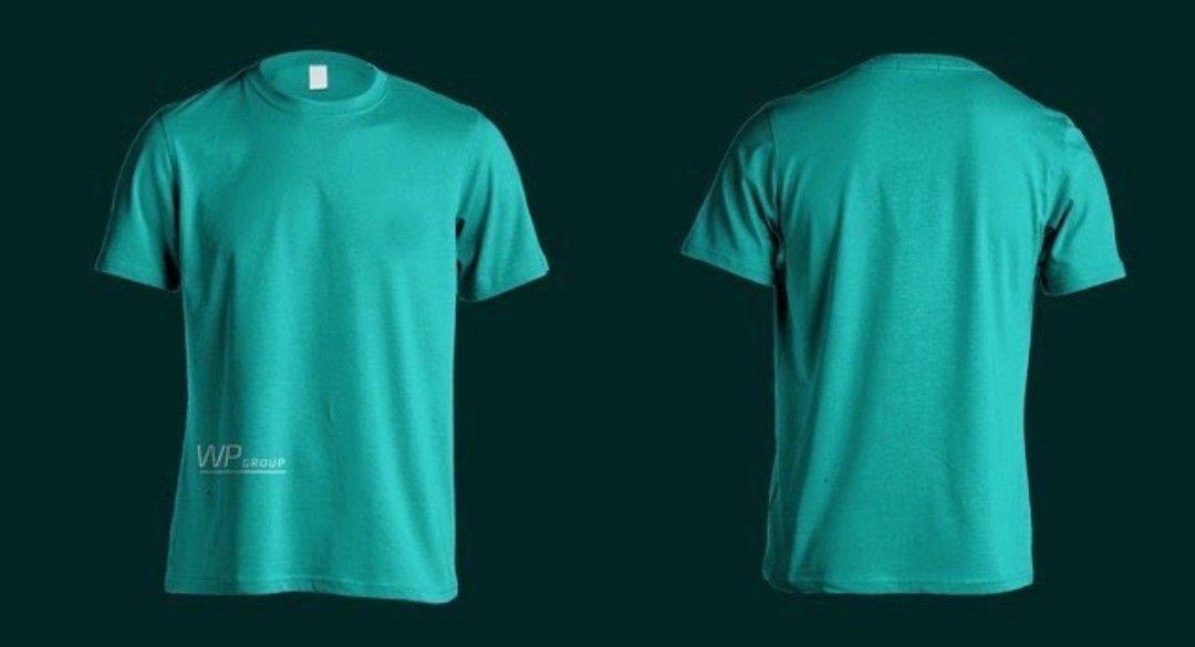 Detail Desain Kaos Polos Hijau Tosca Depan Belakang Nomer 2