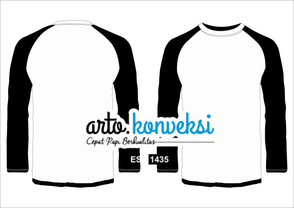 Detail Desain Kaos Raglan Lengan Panjang Polos Depan Belakang Nomer 15