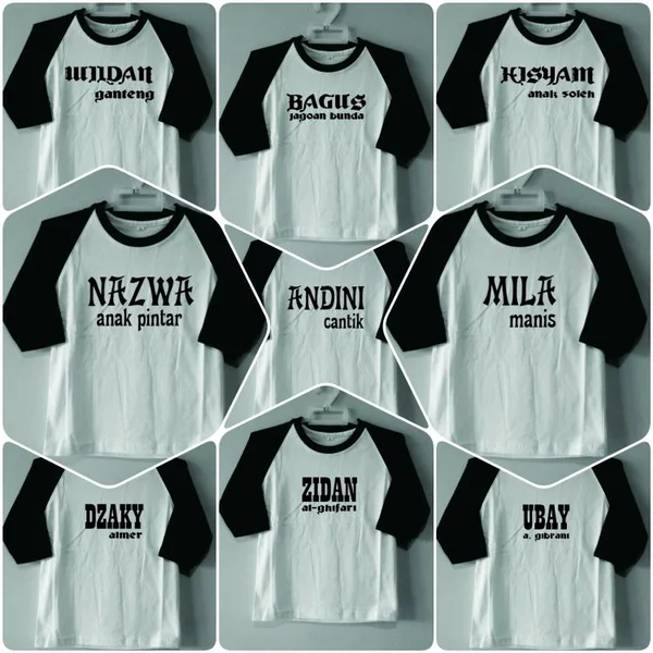 Detail Desain Kaos Sablon Nama Nomer 18