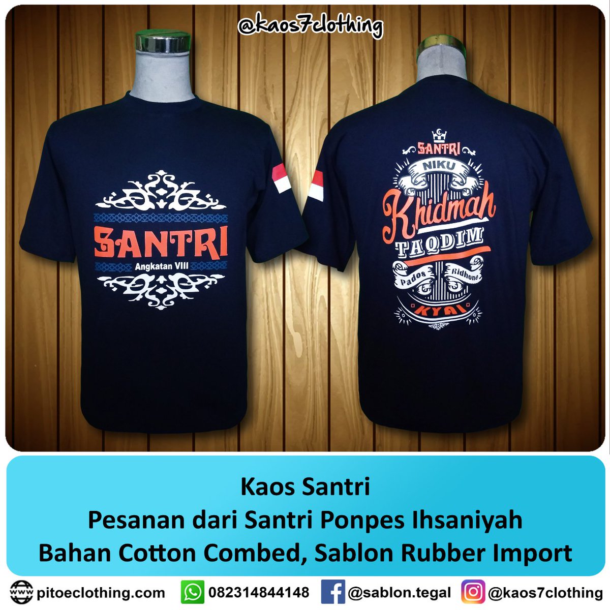 Detail Desain Kaos Santri Keren Nomer 7